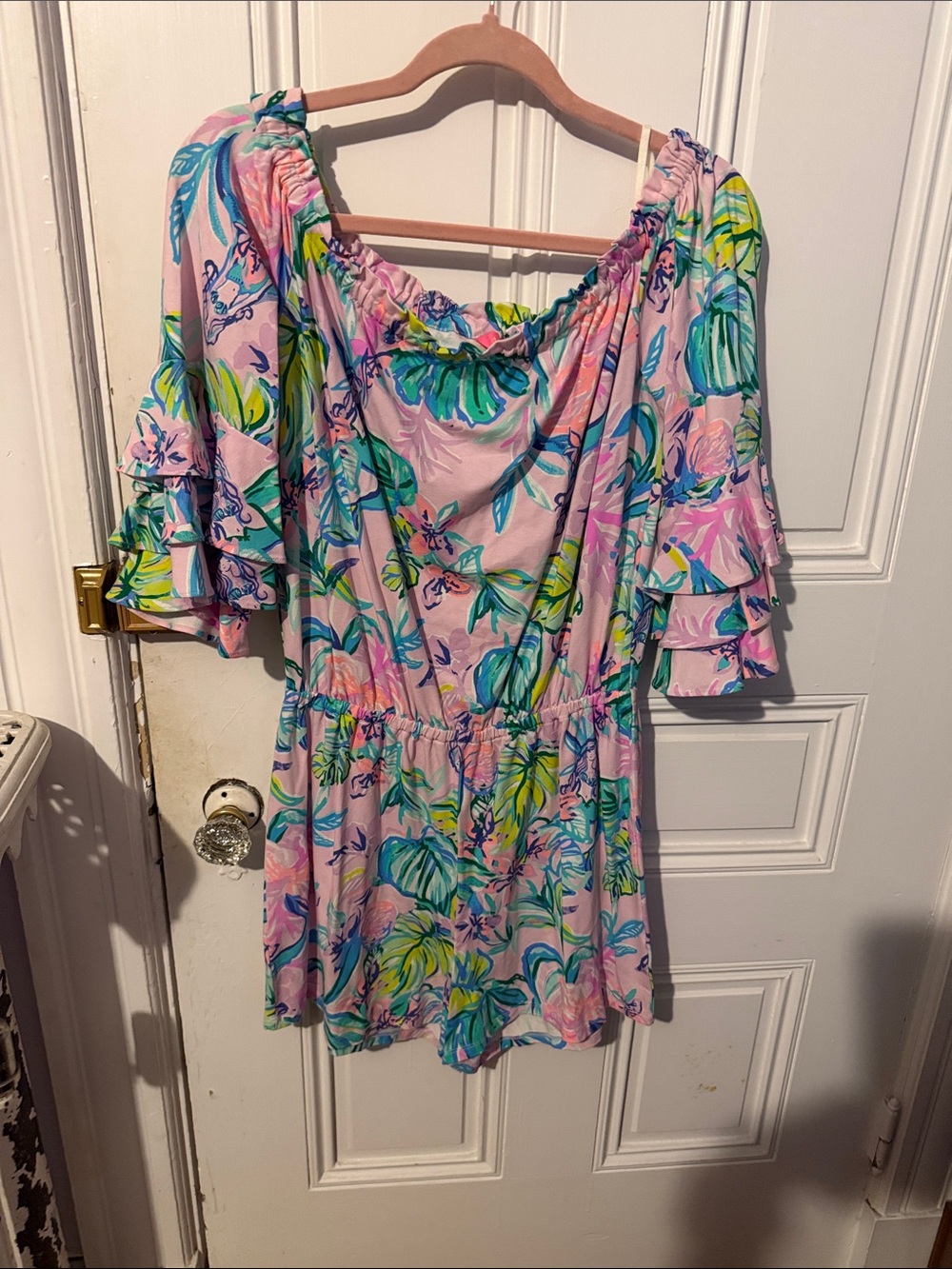 Lilly Pulitzer Calla Romper Mermaid Cove